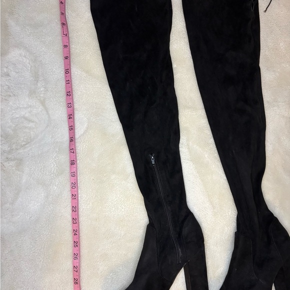 Black Suede Over-the-Knee Boots size 9 - Picture 4 of 6